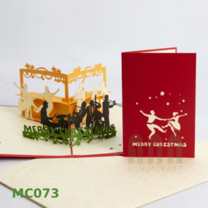 ANN HADICRAFT Custom 3D Laser Cut <b>Music</b> Japandi Style Handmade Paper Rectangle <b>Christmas</b> Band Greeting <b>Cards</b> Thermal Transfer - Product Image 4