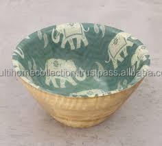 Fournitures de gros Bols naturels Vaisselle du matin Décor Bol en bois Finition peinte pour hôtel Petit-déjeuner Design Bols à savon - Product Image 5