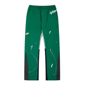 Pantalon évasé décontracté en molleton bouclette 100 % coton, anti-plis, poids moyen, avec logo personnalisé en relief, collection 2026 - Product Image 5