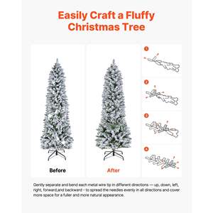 6ft Prelit Flocked Artificial <b>Christmas</b> <b>Tree</b> 240 Colorful <b>LED</b> <b>Lights</b> 11 Lighting Modes 635 Branch Tips for Home Party Office - Product Image 6