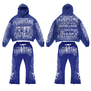 Custom Printed Tracksuit <b>Hoodie</b> and Jogger Set Graphic Streetwear Sweat Suit Casual Sportswear Designer Two Piece Outfit Set - Product Image 3