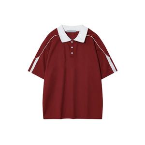 เสื้อโปโลแขนสั้นของผู้ชายเสื้อคอปกสไตล์เรียบง่าย - Product Image 1