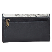 Dompet Kulit Asli Panjang Wanita Dengan Motif Kulit Sapi, Penutup Lipat, Fashion, Penggunaan Sehari-hari, Multifungsi