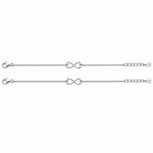 Namivaa Chaîne de cheville en argent sterling 925 avec micro-incrustation Cœur Infini, pour femme, finition polie, bijou minimaliste et romantique, cadeau idéal au quotidien - Product Image 5