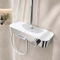 Colonne de douche en acier inoxydable avec cartouche de démarrage à froid en laiton, mitigeur de douche apparent, système de douche, robinet