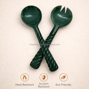 High <b>End</b> Modern Decorative Resin Salad Serving Spoon Fork Long Handle Durable Party Use Stylish Handmade Server American Style - Product Image 5