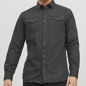 Camisa de Mezclilla de Manga Larga para Hombre, Estilo Casual con Botones, para Uso Diario - Product Image 6