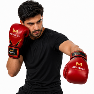 Mangoes Fashion Customizable Professional Boxing Gloves Faux Leather Closure Breathable Lightweight Adjustable Wrist <b>Strap</b> - Product Image 2