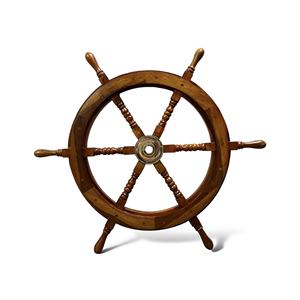 พวงมาลัยเรือไม้สไตล์ชนบทขนาด 30 นิ้ว |   พวงมาลัยเรือประดิษฐ์ด้วยมือสำหรับตกแต่งบ้าน สำนักงาน และโรงแรม - Product Image 1