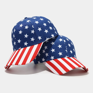 Gorra de Béisbol de 6 Paneles con Estampado de Bandera Americana, Unisex, Ajustable, Estilo Casual, 100% Poliéster, Primavera Verano, Alta Demanda - Product Image 5