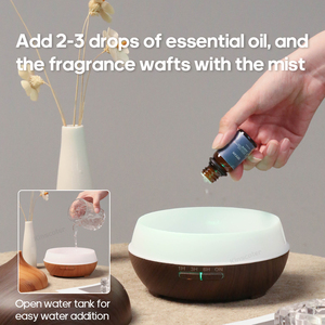 Gran oferta, difusor de Aroma de grano de madera claro colorido, hogar, 300ml, Humidificador ultrasónico de niebla fría, difusor de aceite con temporizador de Control remoto - Product Image 5