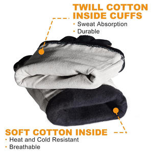 Guantes de Soldadura de Cuero Reforzado, Resistentes a la Abrasión, para Trabajo Industrial Pesado, Protección de Manos, Guantes para Barbacoa - Product Image 3