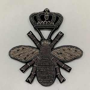 Couronne de reine abeille 3D personnalisée en bullion / Bullion antique, accessoires vestimentaires, patch/badge - Product Image 2