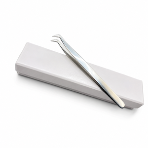 Pinzas de extensión de pestañas de volumen profesional de acero inoxidable japonés pinzas de arranque dentadas de agarre sólido pinzas de pestañas fuertes - Product Image 1
