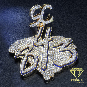 Collier Pendentif Initial K en Pierre Baguette de Luxe, Style Hip Hop, Bijoux Plaqué Argent - Product Image 2