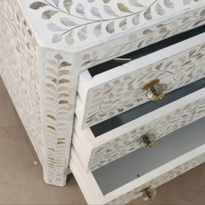 ILAHI's Bone Inlay <b>Drawer</b> Modern Design Agate Detailing <b>Storage</b> Portable Home Furniture - Product Image 1