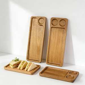 Plateau de petit-déjeuner en bois d'acacia finition naturelle avec poignées latérales pour un service facile et portable - Product Image 6