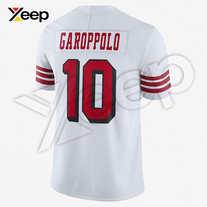 เสื้อฟุตบอลอเมริกัน XEEP รุ่นปรับแต่งได้ XC-AFU-16 สำหรับผู้ชาย เนื้อผ้าโพลีเอสเตอร์น้ำหนักเบา ระบายอากาศได้ดี พิมพ์ลายด้วยเทคโนโลยีฮีททรานเฟอร์ ประสิทธิภาพสูง - Product Image 2