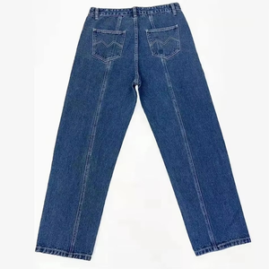 Jean en denim décontracté taille haute ample vintage délavé avec logo personnalisé, le plus vendu, service OEM disponible pour hommes - Product Image 2