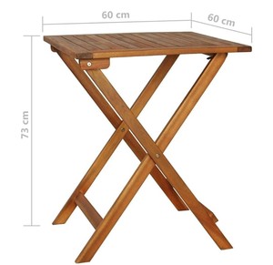 Teak Wood Folding <b>Garden</b> <b>Set</b> 2 Chairs Table Outdoor Furniture Rustic Style Foldable Patio Seating - Product Image 6