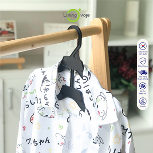 SB Tech Glossy Black Plastic Hangers Non-Slip Space <b>Saving</b> Wardrobe Hooks Minimalist Design for Clothing Organizing - Product Image 4