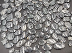 Cabujones Sueltos de Jaspe Picasso Natural al Mejor Precio |   Corte de pera gris negro, corte ovalado, juego de colores |   Proveedor de Joyería al por Mayor - Product Image 4