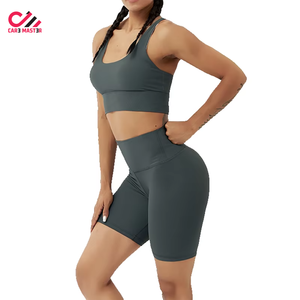Wholesale Women's Breathable <b>Yoga</b> Set Quick Dry Stretchy Fitness Sportswear <b>Jacket</b> Short 2 Piece Set for Women - Product Image 6