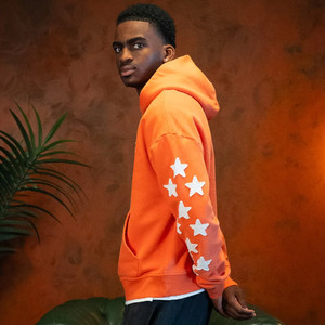 Sudadera con capucha para hombre, diseño de estrella blanca, estilo urbano, con parches desgastados, estilo hip hop, 100% algodón, sudadera con capucha para invierno. - Product Image 4