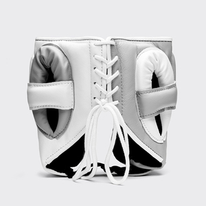 Brand New Professional Fly Leather Boxing Gloves Head <b>Groin</b> <b>Protector</b> Set Breathable Durable White & Grey Fly Boxing Set - Product Image 5