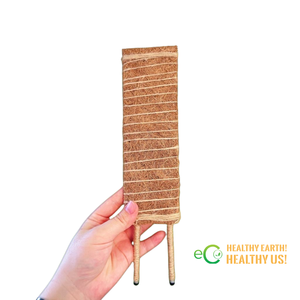 Poteau en mousse de coco plat sur mesure |   Support pour plantes en fibre de coco écologique |   Piquets rustiques faits à la main pour plantes grimpantes - Product Image 5