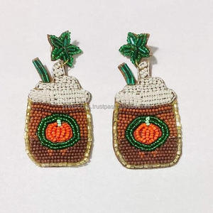 Pendientes Colgantes de Cuentas de Semilla con Diseño de Bastón de Caramelo Navideño y Lazo Rojo y Verde, Joyería Festiva Bohemia, Regalo, Pieza Destacada para Fiestas y Moda - Product Image 6