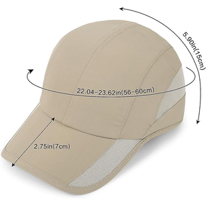 Unisex Khaki Baseball Cap 6 Panel Mesh Adjustable Breathable Outdoor Sports <b>Hat</b> Casual Style Spring <b>Summer</b> - Product Image 2