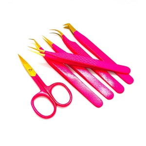 Pinzas para Extensión de Pestañas de Color Rosa en Forma de L, Acero con Alto Contenido de Carbono, Antimagnéticas, Punta Afilada para Recoger Pestañas Fácilmente - Product Image 2