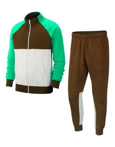 Suministro al por mayor de ropa urbana unisex de otoño, transpirable, 100% algodón, estampada, con cuello alto, de color liso, conjunto deportivo. - Product Image 1