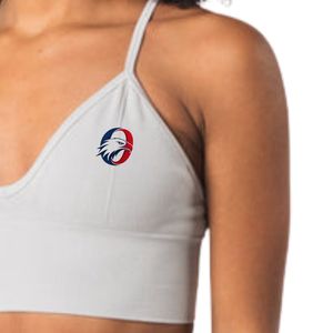 Soutien-gorge de sport côtelé blanc pour femme, respirant et extensible, idéal pour l'entraînement, le yoga, la remise en forme et la gym - Product Image 4