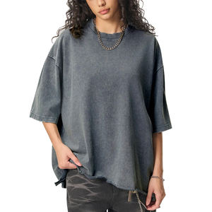 เสื้อยืดวินเทจเปล่าแบบย้อมสีเอซิด ขายส่ง ทรงโอเวอร์ไซส์ ทรงบ็อกซี่ สไตล์ยิม ตลกๆ ฮิปฮอป เสื้อยืดผ้าฝ้าย 100% ยูนิเซ็กส์ ผู้หญิง พิมพ์โลโก้ตามสั่ง - Product Image 5