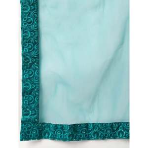 Teal Green Sequins Net Party Wear Lehenga Choli with Dupatta for <b>Wedding</b> - Product Image 2