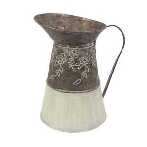 Jarra de agua de metal galvanizado estilo granja hecha a mano, recipiente saludable con caño de cobre y mango para fiestas - Product Image 2