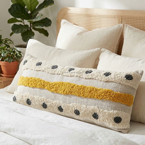 Rustic Lumbar Cushion Cover Durable Handmade Geometric Pattern 30X50 Tufted Vintage Style Bedding Decor Body <b>Pillowcase</b> - Product Image 2