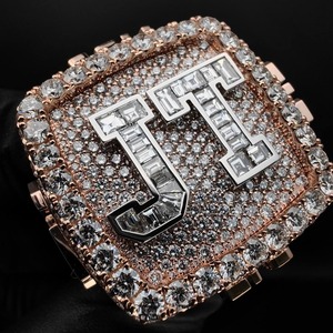 925 Sterling Silver High Quality Emerald Cut Channel Set Iced Hip Hop IGI Certified Silver Plated <b>Adjustable</b> Unisex <b>Ring</b> - Product Image 1