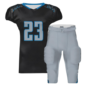 Tenues de football américain personnalisées pour adultes, unisexes, respirantes, tissu anti-humidité, séchage rapide, 100% polyester - Product Image 1