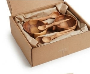 Ensemble de bols à mélanger en bois faits à la main de qualité supérieure avec cuillères assorties, design minimaliste, ustensiles de cuisine durables pour un usage quotidien - Product Image 6