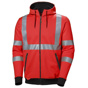 Chaqueta con capucha y cremallera de alta visibilidad para la construcción, diseño personalizado, ropa de trabajo para alta visibilidad, servicio OEM. - Product Image 1