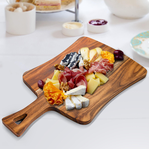 Planches à découper rectangulaires pour la cuisine, viande, fromage, pain, légumes, fruits, planche à découper en bois d'acacia avec poignée - Product Image 5
