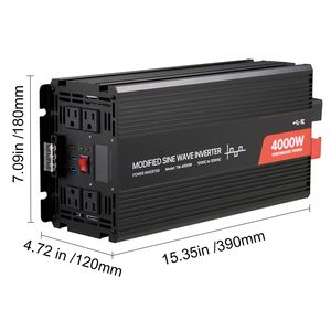 Inverter di Potenza 4000W da 12V DC a 120V AC Onda Sinusoidale Modificata, Caricatore Solare per Auto con Display LCD e Telecomando, Tensione di Uscita 220V - Product Image 4