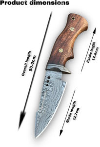 Cuchillo plegable de Damasco, herramienta para acampar al aire libre, cuchillo de acero de Damasco hecho a mano, cuchillo de bolsillo de Damasco para exteriores - Product Image 2