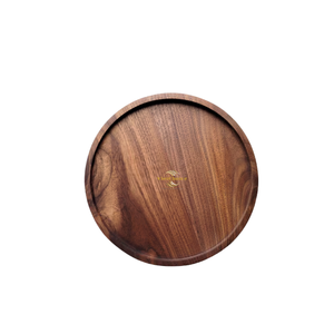 Plateau rond en bois massif de qualité supérieure, plateau de service en bois naturel pour le café, le thé, les aliments, les desserts, la cuisine, la salle à manger - Product Image 1