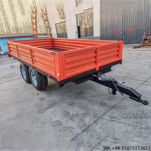 Heavy Duty Farm Trailer forAgricultural <b>Transport</b> Hydraulic Back Dump High Two Axles Four Wheels Tow Bar - Product Image 4