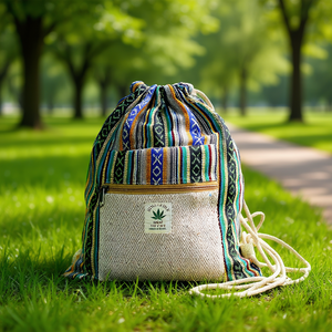 Mochila de algodón con cordón, cómoda y ecológica para uso diario - Product Image 3