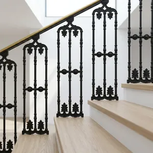 Panneau de rampe d'escalier moderne en fer forgé, décoratif avec volutes, balustres métalliques décoratifs pour escalier intérieur et balcon - Product Image 5